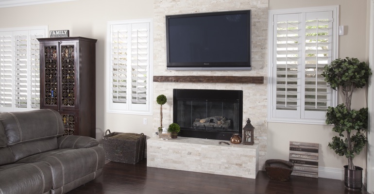 interior shutters in Clearwater family room